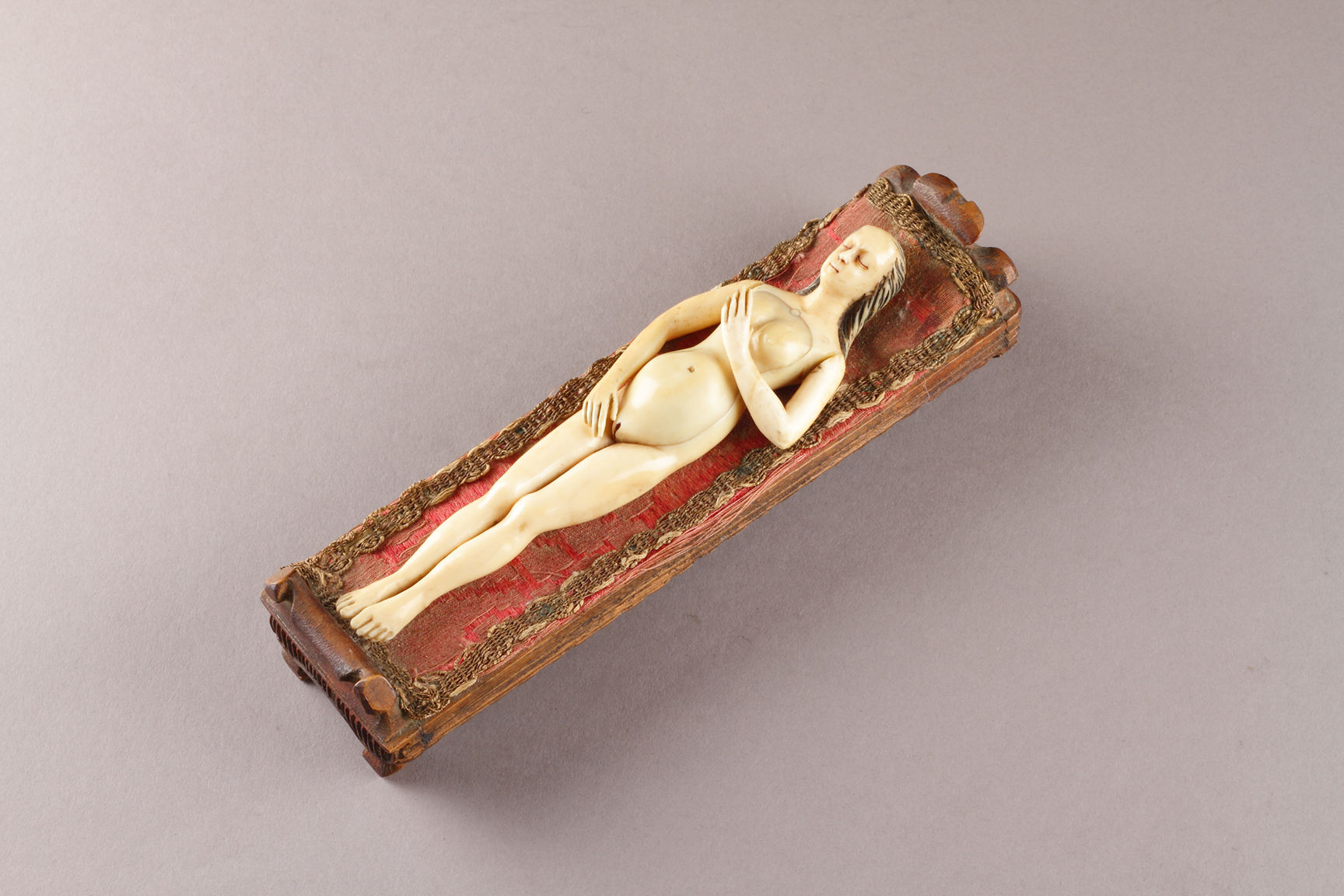 Rare German Carved Ivory Anatomical Model of a Pregnant Woman